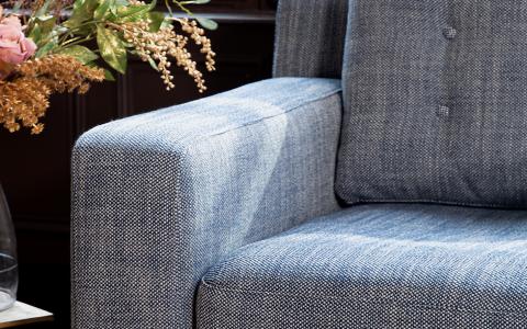 armchair with blue corsica upholstery fabric