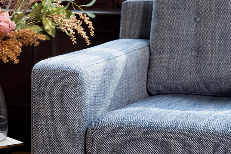 armchair with blue corsica upholstery fabric